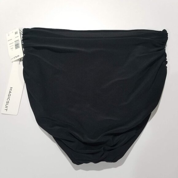 Magicsuit Shirred Bikini Bottom Black Size 12 - Picture 3 of 9